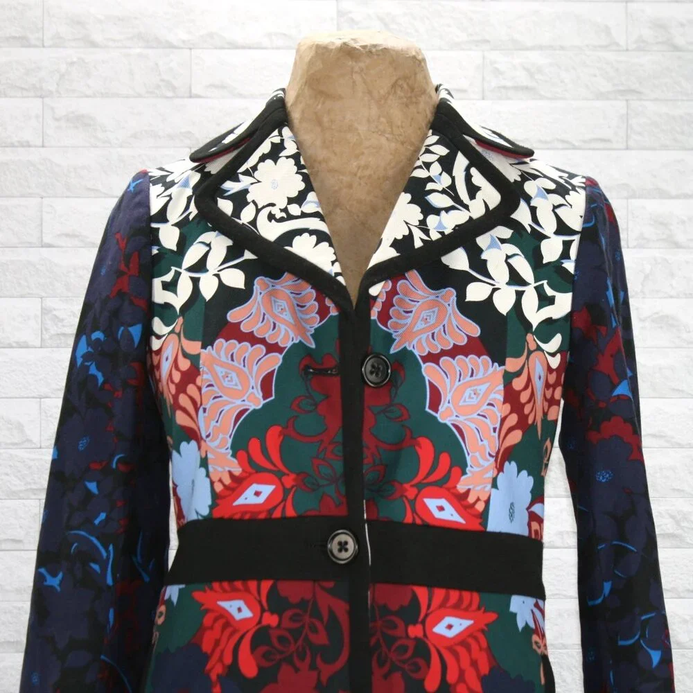 ANTHROPOLOGIE ELEVENSES Florilege Coat Long Jacket Floral Tailored Size 2 - Picture 3 of 16